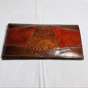 Vintage leather wallet with snake